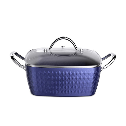 Casserole Dish, Square Induction Saucepan with Lid, 24cm/ 4L Stock Pots Non Stick Saucepan, Aluminum Ceramic Coating Cooking Pot - PFOA Free, Suitable for All Hobs Types Amazon Banned - Krosscanada