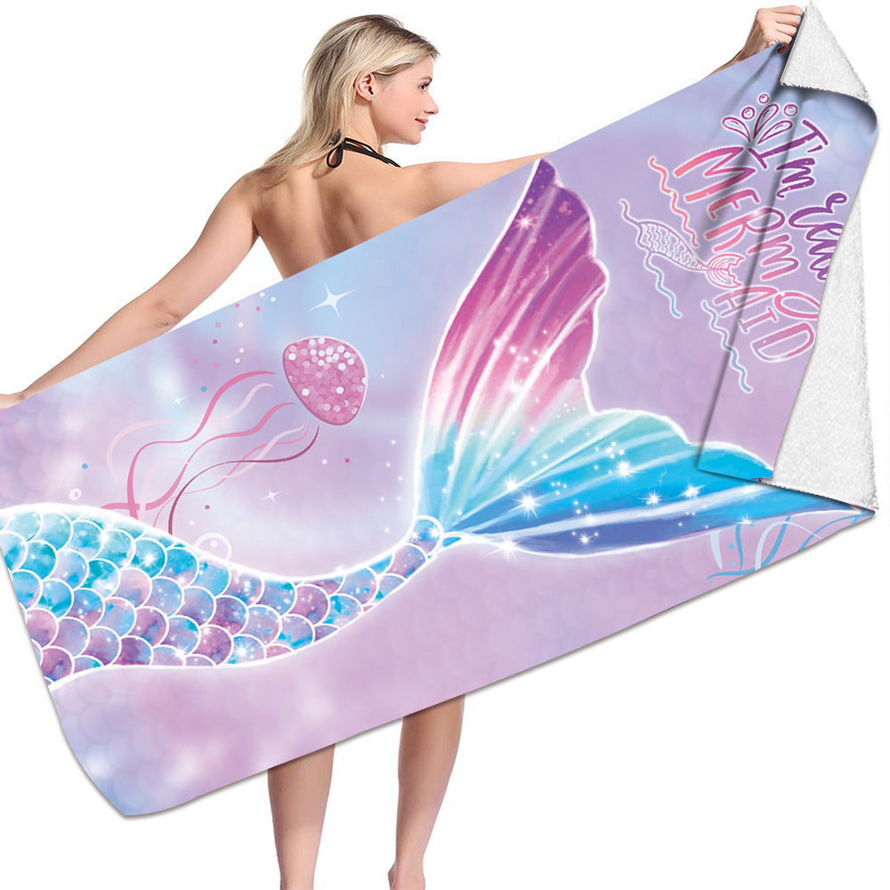 Microfiber Variety Bath Towel Towel Sea Stand Holiday Rectangular Sand Shawl 3D Printing