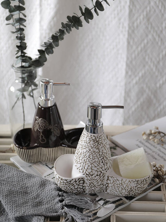 Ceramic Lotion Bottle With Sponge Seat Shower Bottle Creative Dual - use - Krosscanada