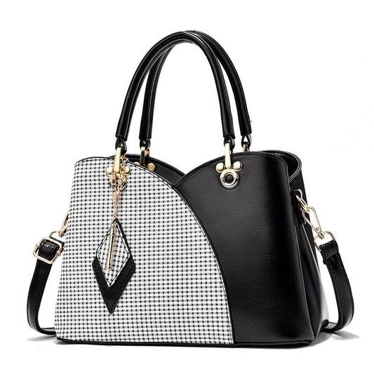 Check Color Block Shoulder Messenger Bag - Krosscanada