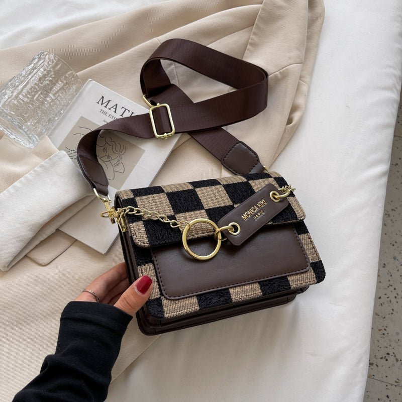 Checkerboard Mini Fabric Flap Crossbody Sling Bags For Women 2022 Luxury Brand Design Handbag Simple Shoulder Bag Handbags Tiny - Krosscanada