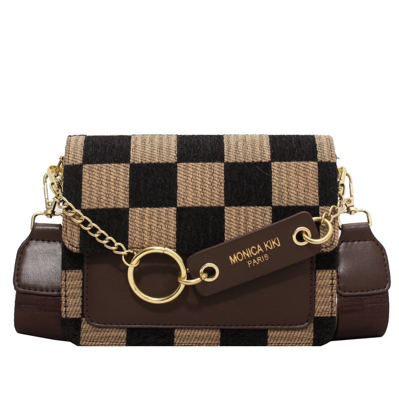 Checkerboard Mini Fabric Flap Crossbody Sling Bags For Women 2022 Luxury Brand Design Handbag Simple Shoulder Bag Handbags Tiny - Krosscanada