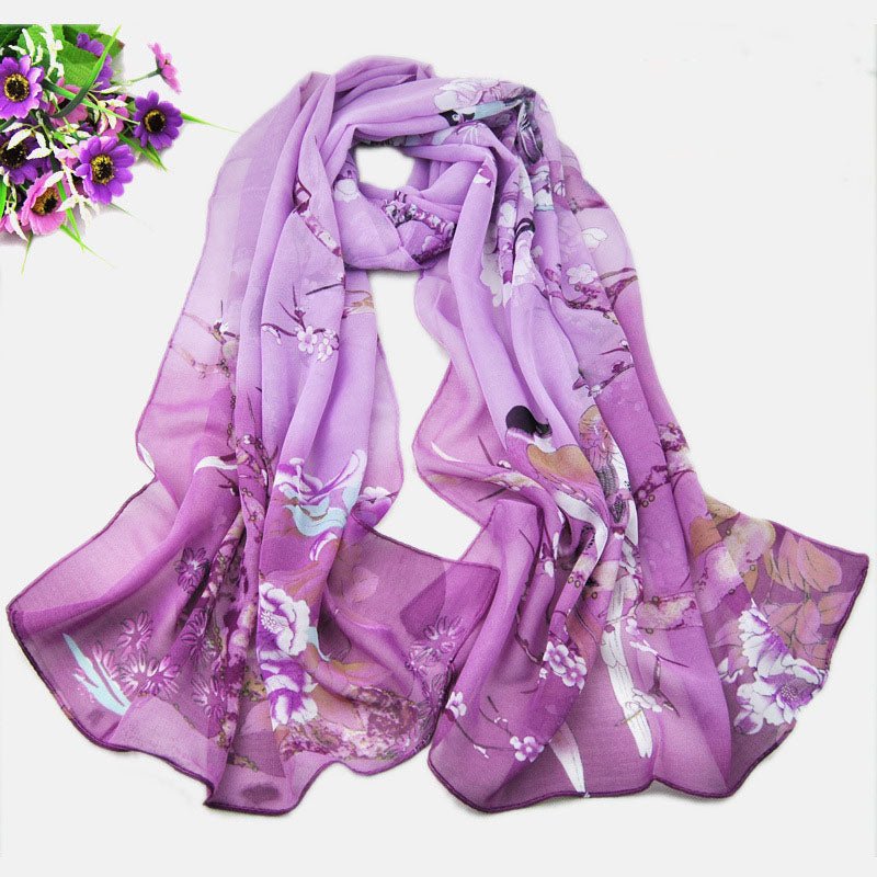 Chiffon Printed Chiffon Scarf For Women - Krosscanada
