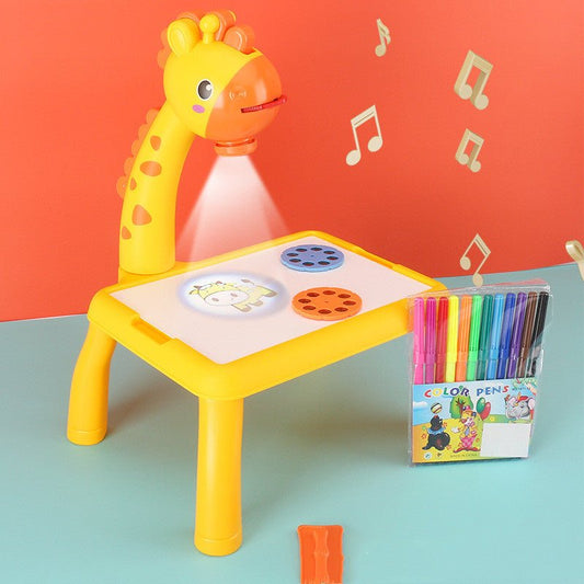 Children LED Projector Art Drawing Table Toys Painting Board Desk - Krosscanada