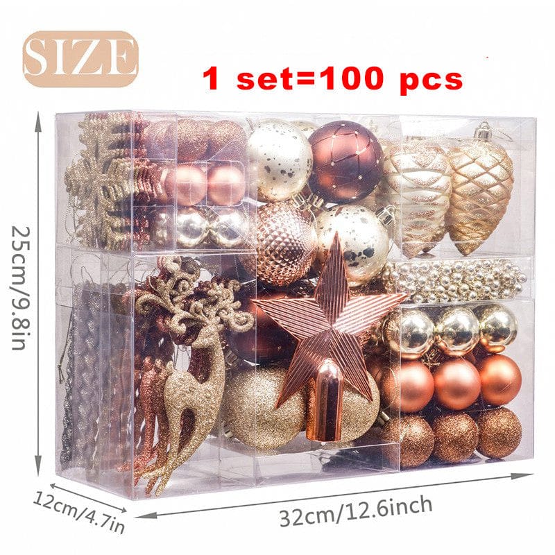 Christmas Ball Gift Pack 100pcs Home Hanging Ornaments - Krosscanada