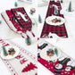 Christmas Elk Snowman Table Runner Merry Christmas Decorations - Krosscanada