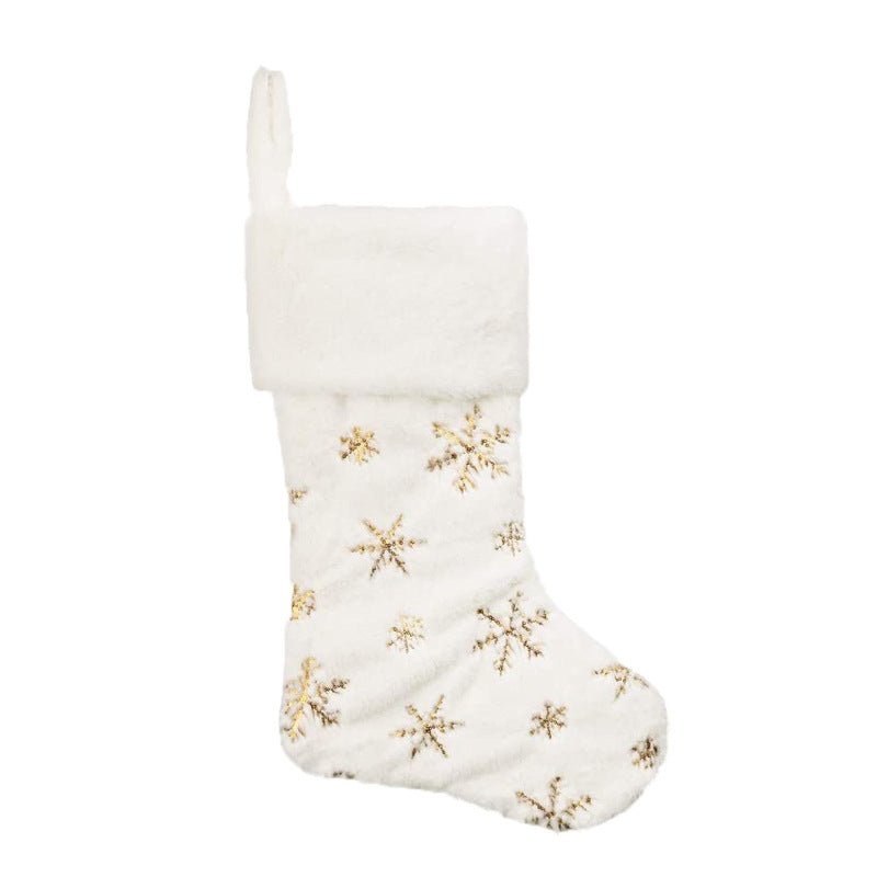 Christmas Embroidery Snowflake Plush Socks - Krosscanada