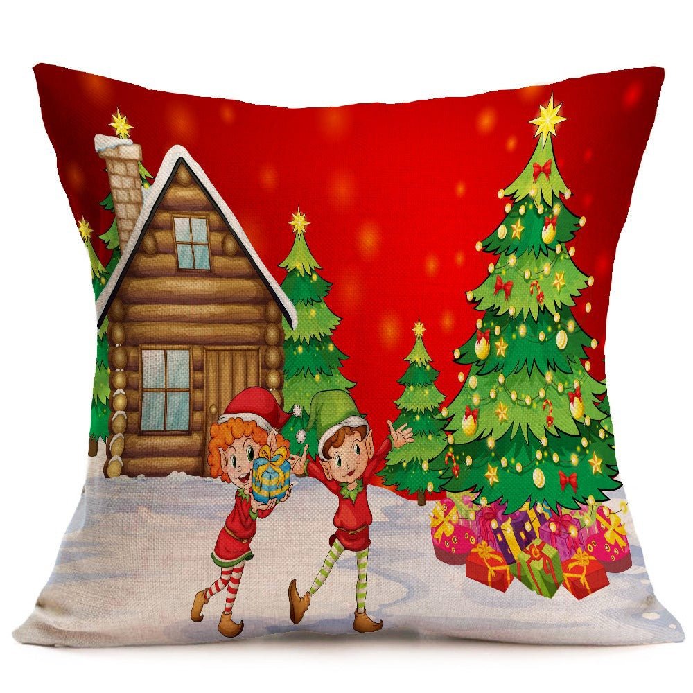 Christmas festive pattern car sofa pillow pillowcase - Krosscanada