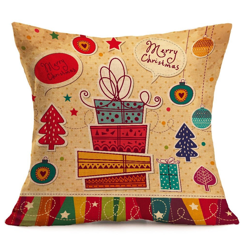 Christmas festive pattern car sofa pillow pillowcase - Krosscanada