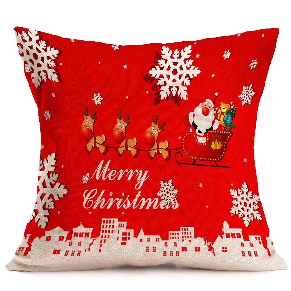 Christmas festive pattern car sofa pillow pillowcase - Krosscanada