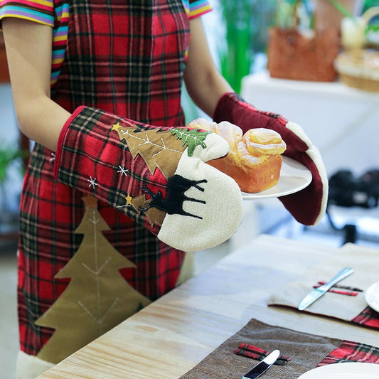 Christmas flower plaid gloves - Krosscanada
