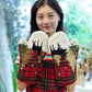 Christmas flower plaid gloves - Krosscanada