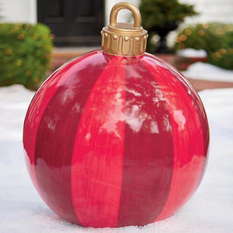 Christmas Ornament Ball Outdoor Pvc 60CM Inflatable Decorated Ball PVC Giant Big Large Balls Xmas Tree Decorations Toy Ball - Krosscanada