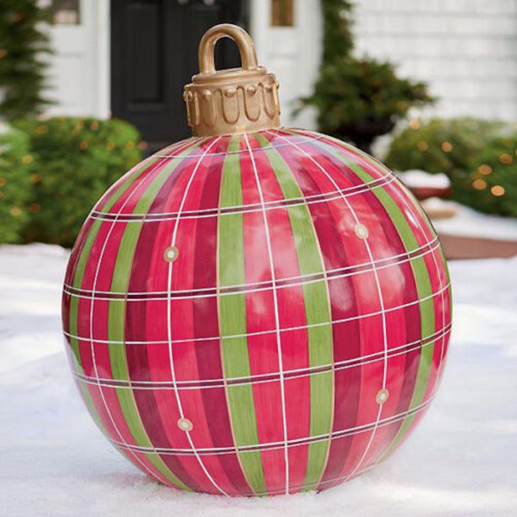 Christmas Ornament Ball Outdoor Pvc 60CM Inflatable Decorated Ball PVC Giant Big Large Balls Xmas Tree Decorations Toy Ball - Krosscanada