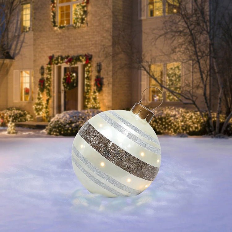 Christmas Ornament Ball Outdoor Pvc 60CM Inflatable Decorated Ball PVC Giant Big Large Balls Xmas Tree Decorations Toy Ball - Krosscanada
