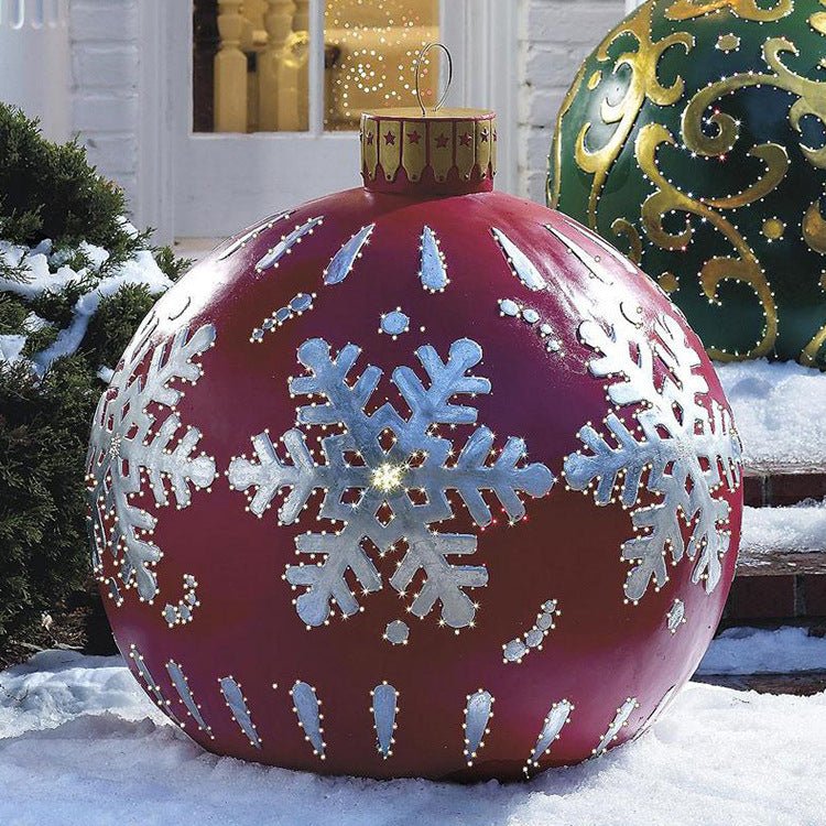 Christmas Ornament Ball Outdoor Pvc 60CM Inflatable Decorated Ball PVC Giant Big Large Balls Xmas Tree Decorations Toy Ball - Krosscanada