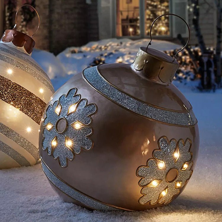 Christmas Ornament Ball Outdoor Pvc 60CM Inflatable Decorated Ball PVC Giant Big Large Balls Xmas Tree Decorations Toy Ball - Krosscanada
