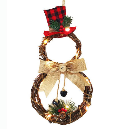 Christmas Ornaments LED Snowman Christmas Wreath Wreath - Krosscanada