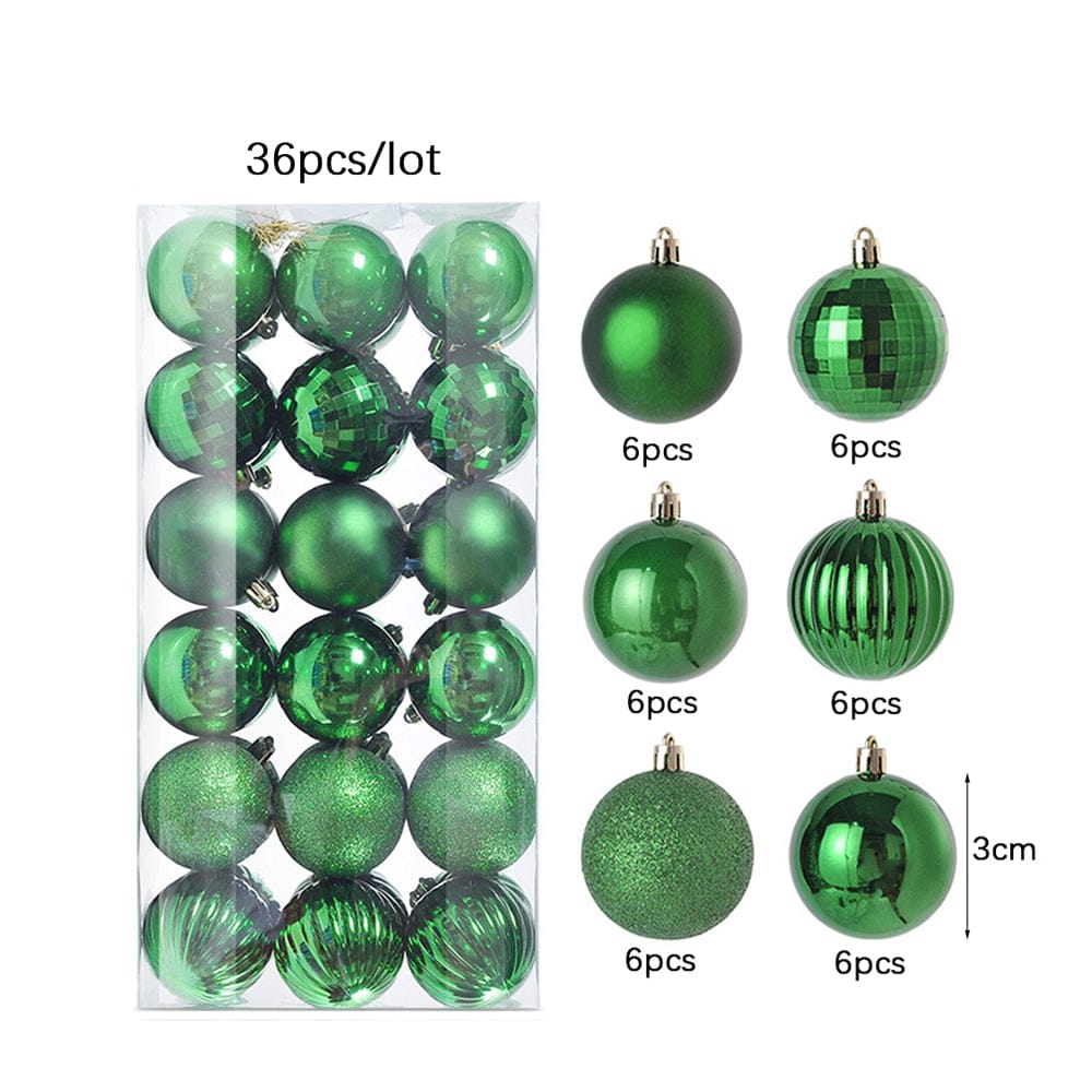 Christmas Tree Ornament Plastic Glitter Ball - Krosscanada