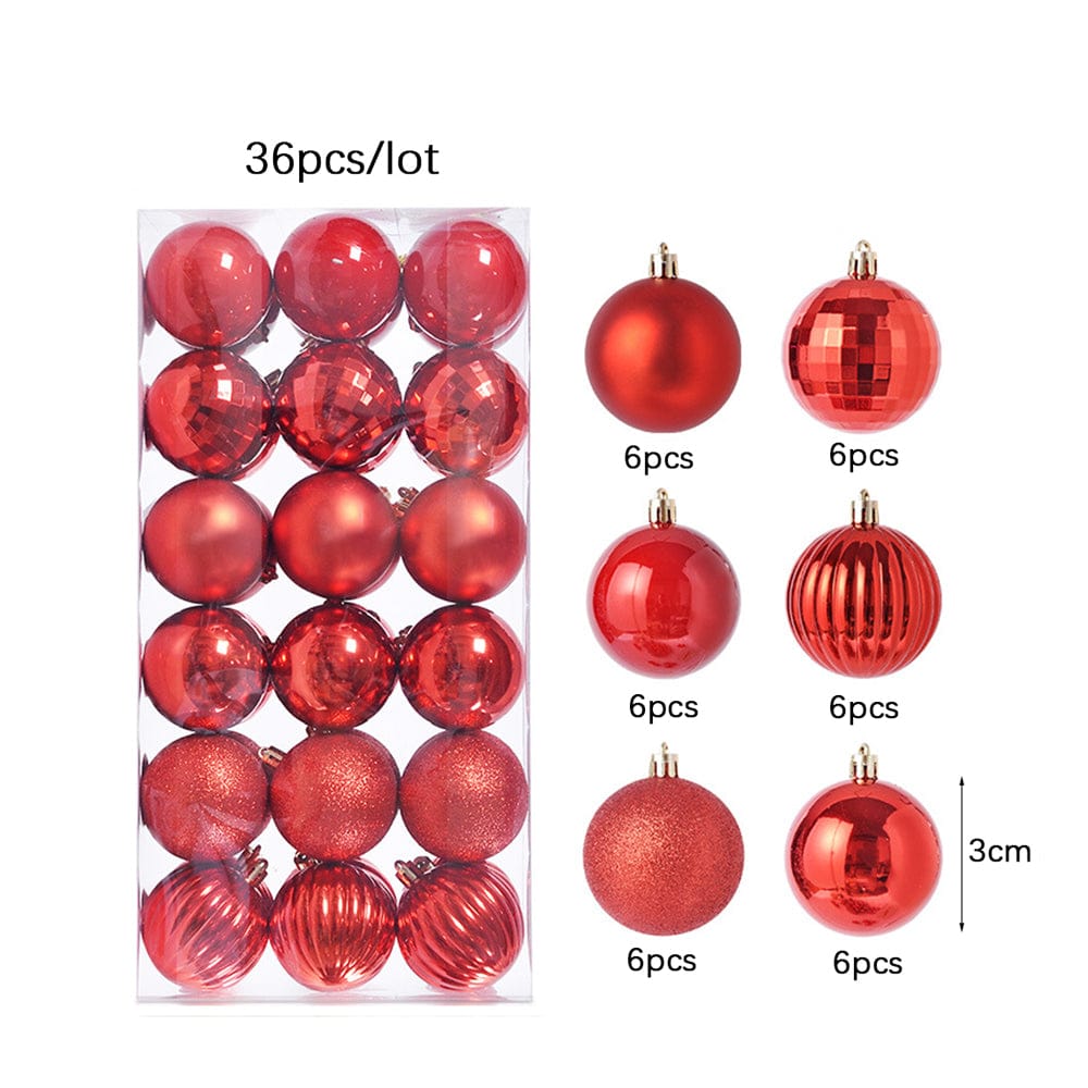 Christmas Tree Ornament Plastic Glitter Ball - Krosscanada