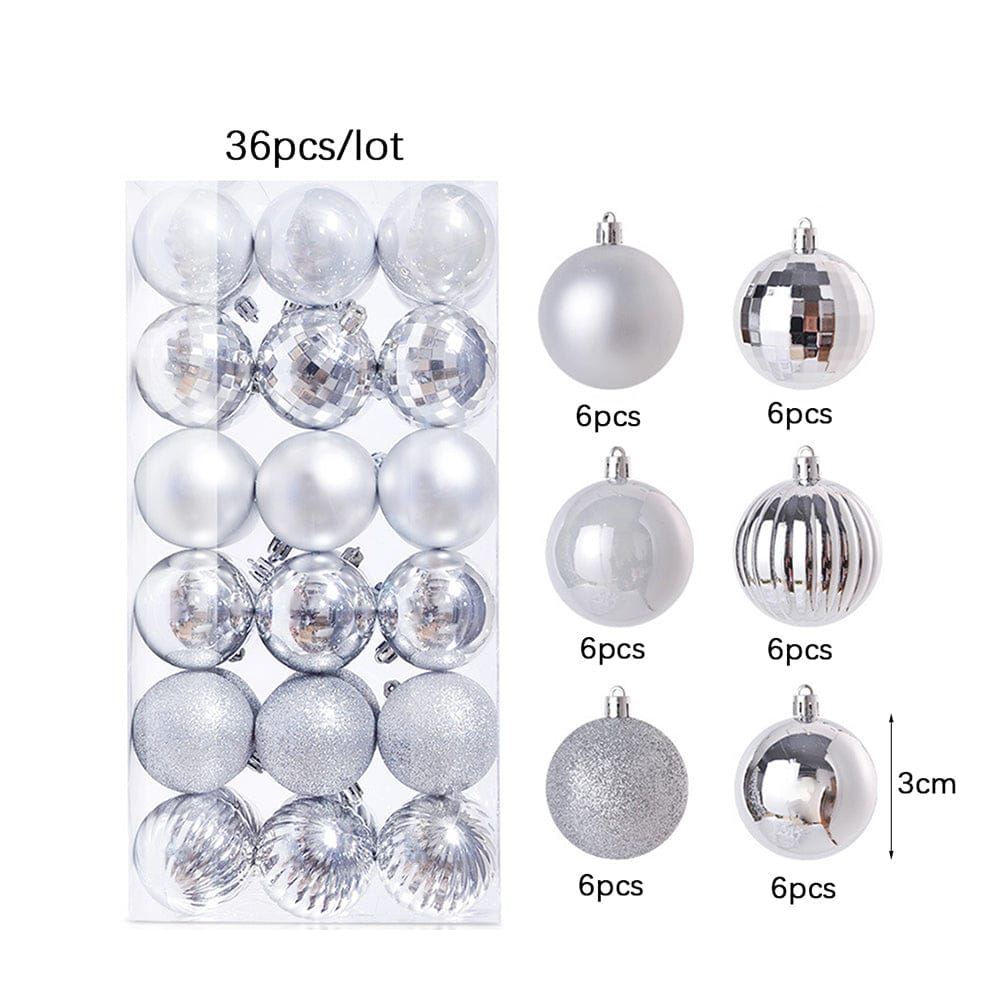 Christmas Tree Ornament Plastic Glitter Ball - Krosscanada