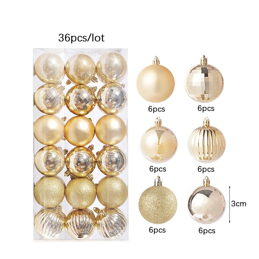 Christmas Tree Ornament Plastic Glitter Ball - Krosscanada