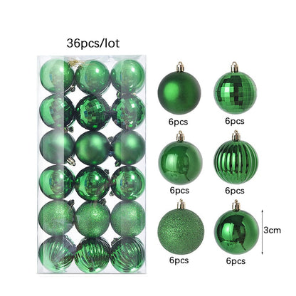 Christmas Tree Ornament Plastic Glitter Ball - Krosscanada