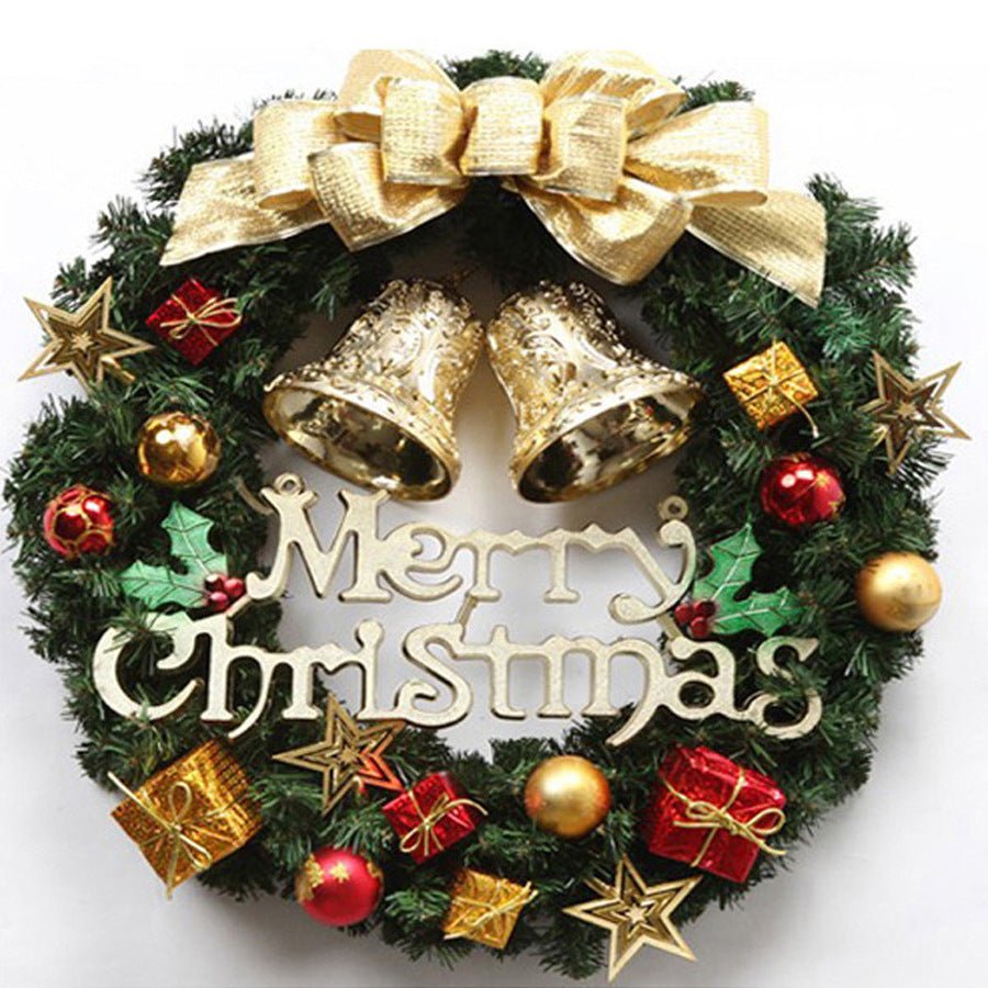 Christmas Wreath Clover Wreath Natural Pine Decorative Christmas Garland with Frost - Krosscanada
