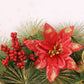 Christmas Wreath Clover Wreath Natural Pine Decorative Christmas Garland with Frost - Krosscanada