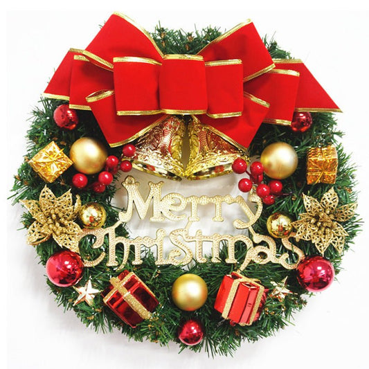 Christmas Wreath Clover Wreath Natural Pine Decorative Christmas Garland with Frost - Krosscanada