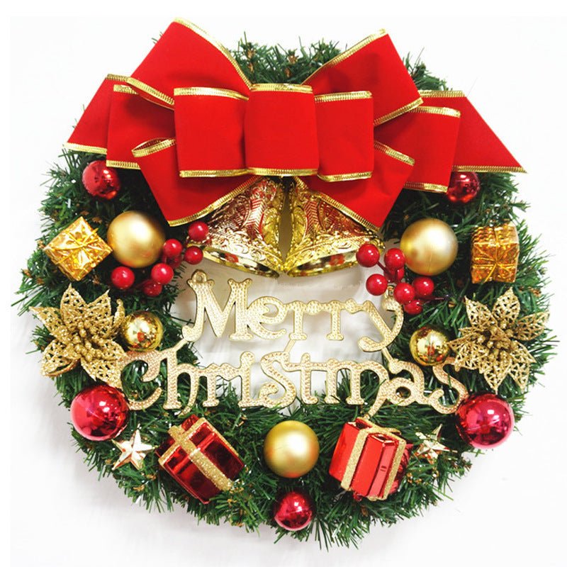 Christmas Wreath Clover Wreath Natural Pine Decorative Christmas Garland with Frost - Krosscanada