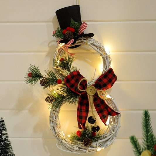 Christmas wreath pendant LED lights garland - Krosscanada