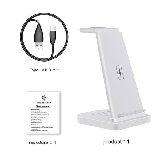 Compatible with Apple , 3 - in - 1 splicing wireless charger supports QI charging - Krosscanada