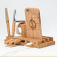 Compatible with Apple , Bamboo, wood andMobile applewatch bracket charging wooden bracket multi - function flat cell phone base - Krosscanada