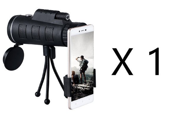 Compatible with Apple, Monocular Telescope Zoom Scope with Compass Phone Clip Tripod - Krosscanada
