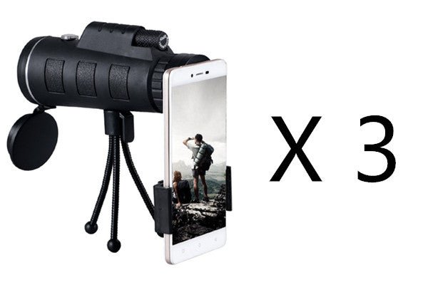 Compatible with Apple, Monocular Telescope Zoom Scope with Compass Phone Clip Tripod - Krosscanada