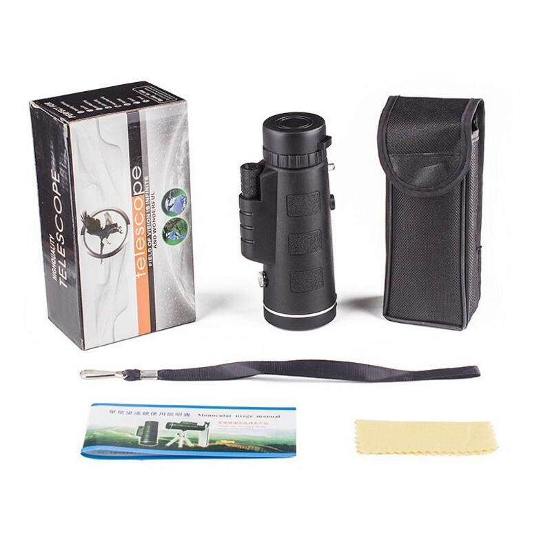 Compatible with Apple, Monocular Telescope Zoom Scope with Compass Phone Clip Tripod - Krosscanada
