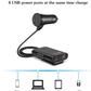 Compatible With Back Seat Car Charger QC3.0 2.4A3.1A 4 USB Car Charger With Cable A Clip - Krosscanada