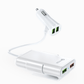 Compatible With Back Seat Car Charger QC3.0 2.4A3.1A 4 USB Car Charger With Cable A Clip - Krosscanada