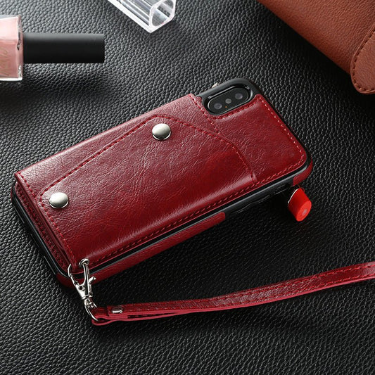 Creative Card Wallet Leather Case With Lanyard - Krosscanada