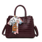 Crocodile zipper silk scarf handbag - Krosscanada
