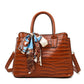Crocodile zipper silk scarf handbag - Krosscanada
