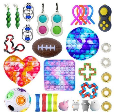Cross Border Explosion Of Colorful Anti Rat Decompression Toy Set Children Adult Bubble Music Decompression Toy Set - Krosscanada