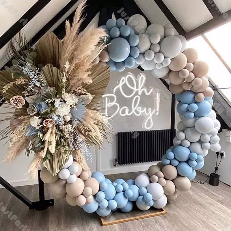 Cross - border New Retro Gray Apricot Balloon Chain Set Party Wedding Adult Ceremony Opening Arch Wreath Decoration - Krosscanada