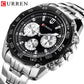 CURREN 8077 Men Quartz Watch Stainless Steel Strap Wristwatch Fashion Business Style relojes hombre - Krosscanada