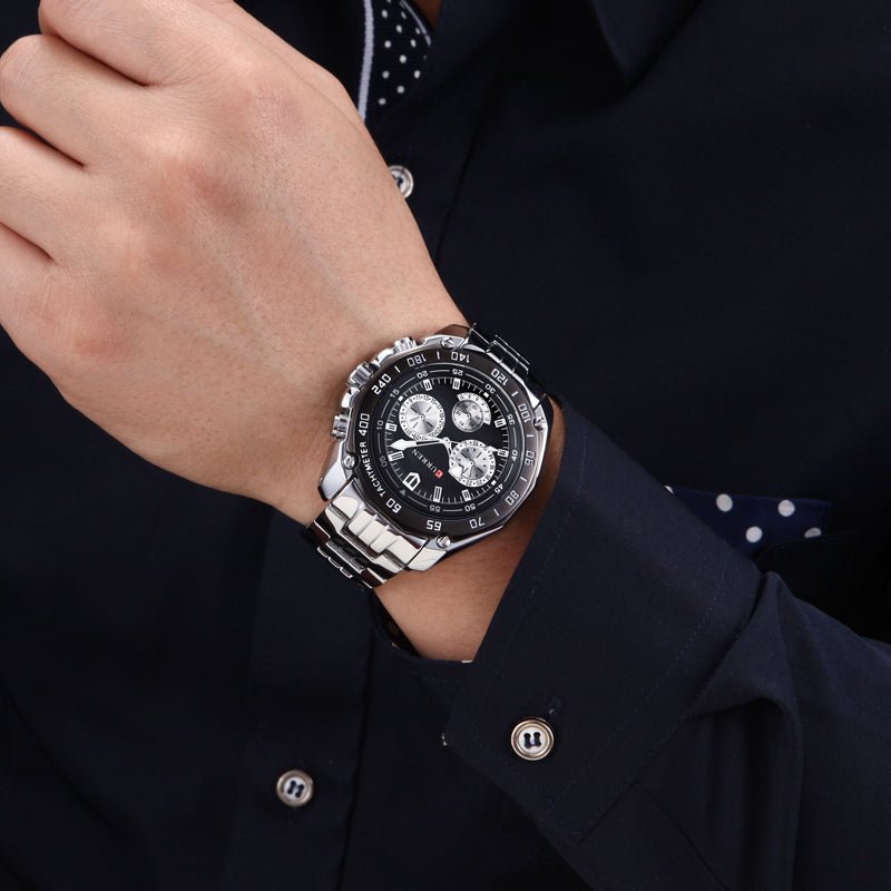 CURREN 8077 Men Quartz Watch Stainless Steel Strap Wristwatch Fashion Business Style relojes hombre - Krosscanada