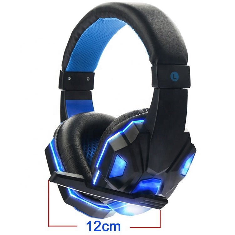 Custom logo glowing stereo headphones, computer gaming headset with microphone - Krosscanada
