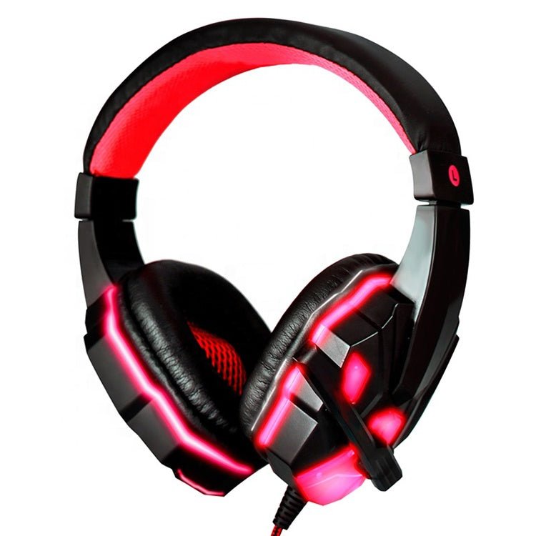 Custom logo glowing stereo headphones, computer gaming headset with microphone - Krosscanada