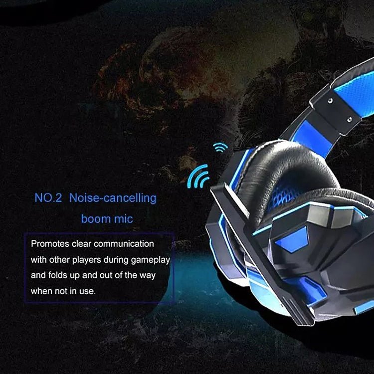 Custom logo glowing stereo headphones, computer gaming headset with microphone - Krosscanada