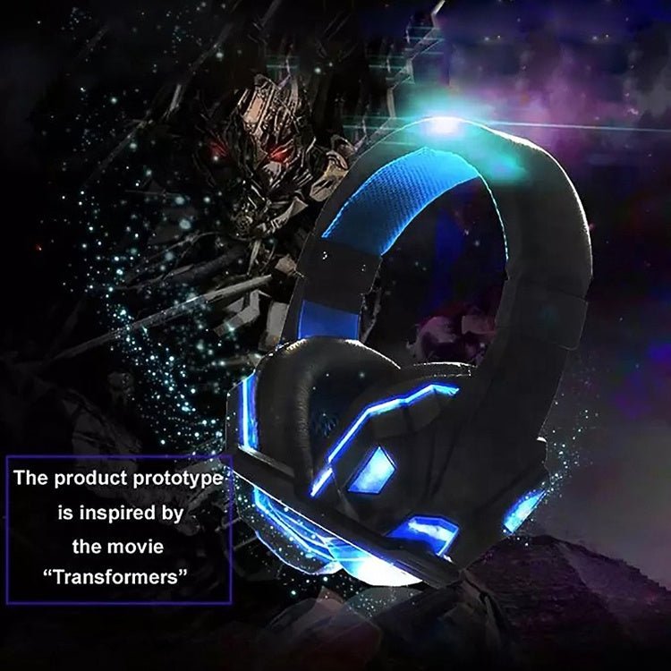 Custom logo glowing stereo headphones, computer gaming headset with microphone - Krosscanada
